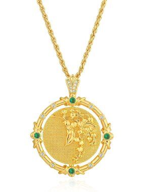 Dainty Gold Birth Flower Necklace with Birthstone | Personalized 14K Plated